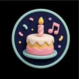 Cartoon birthday cake sticker for a first birthday melody preview