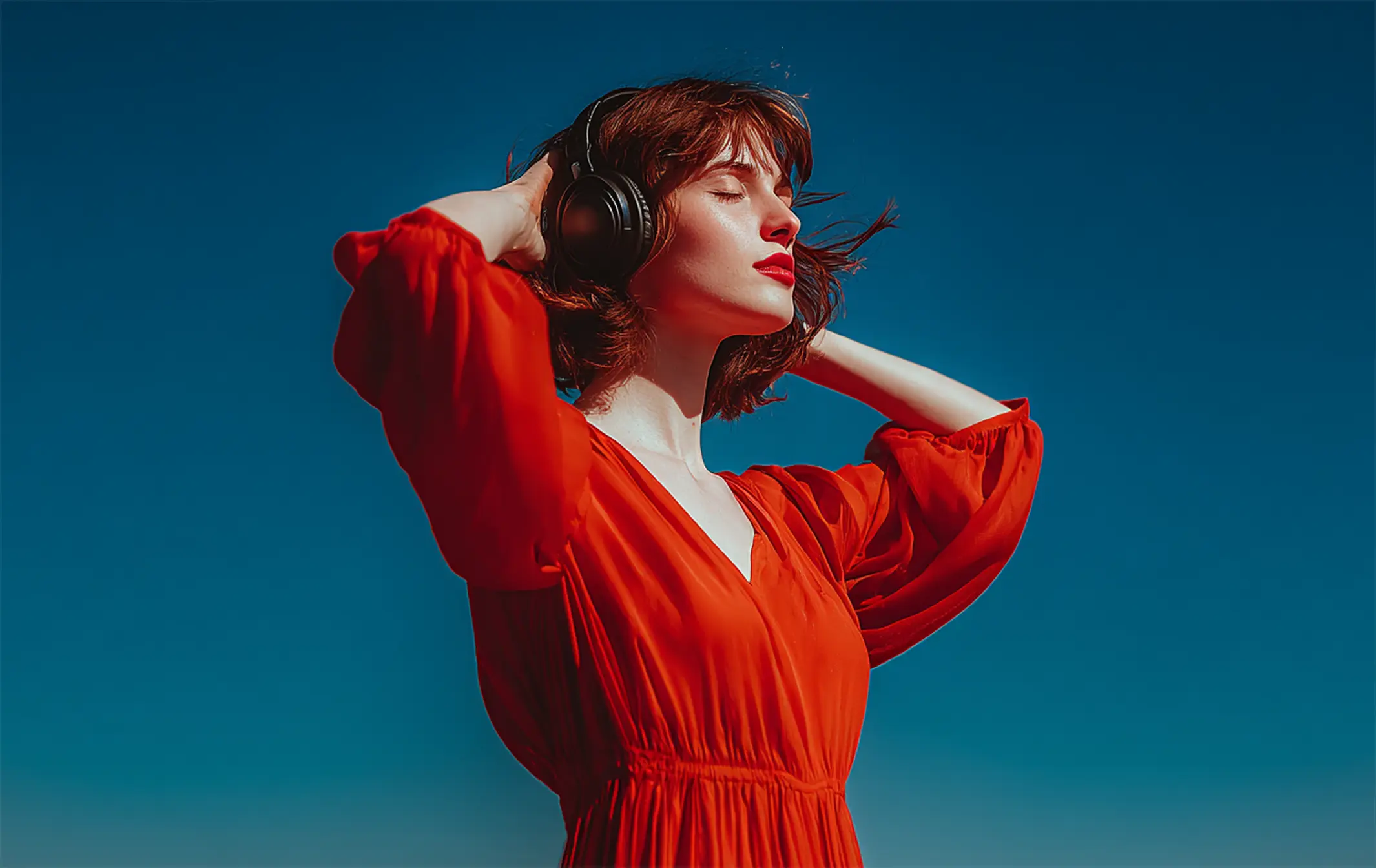 AI music workflow preview with a singer in warm studio lighting