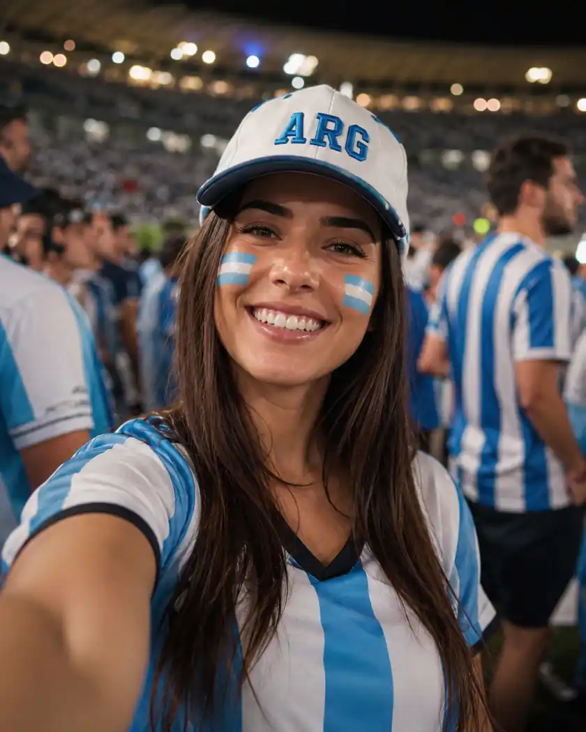 Argentina prompt example - Selfie to Argentina Supporter