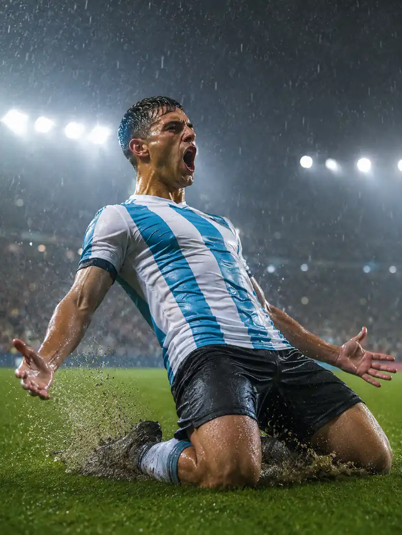 Argentina prompt example - Knee Slide Celebration