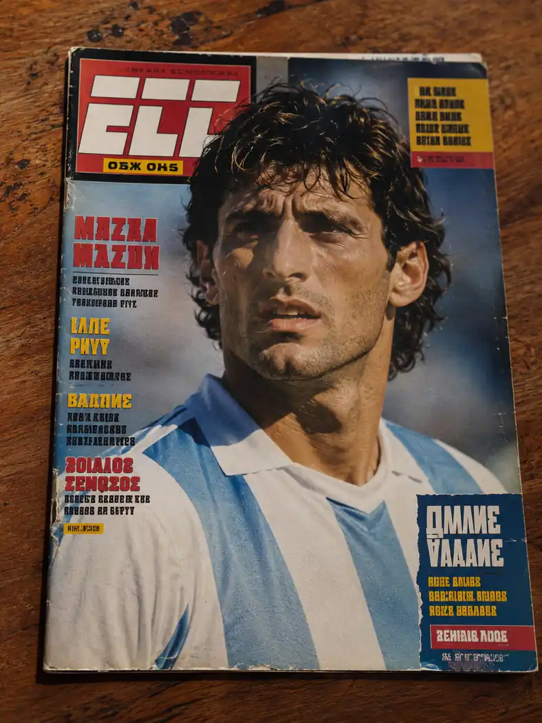 Argentina prompt example - 1990s Football Magazine Cover