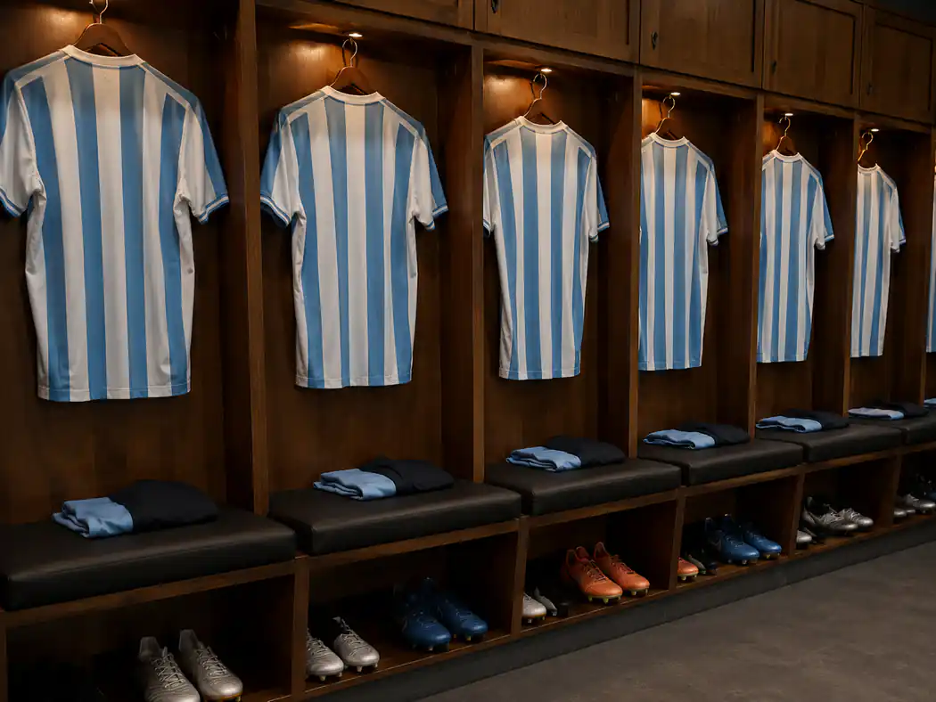 Argentina prompt example - Locker Room Before Match