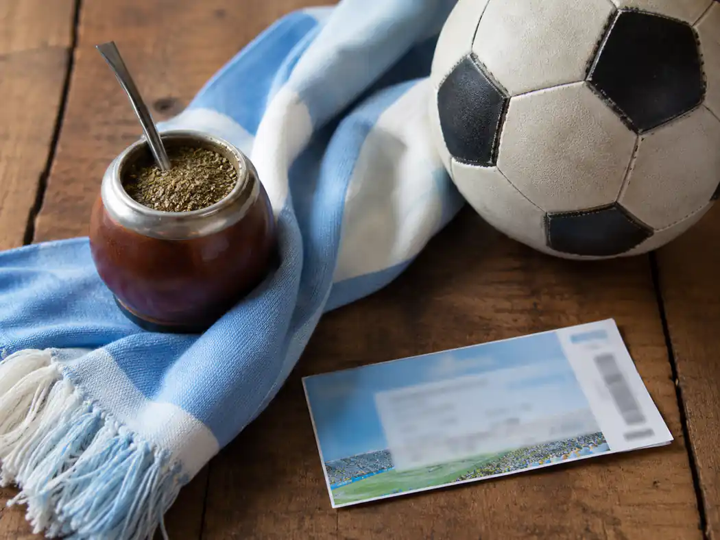 Argentina prompt example - Mate and Football Flat Lay