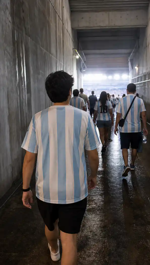 Argentina stadium tunnel documentary photo prompt example