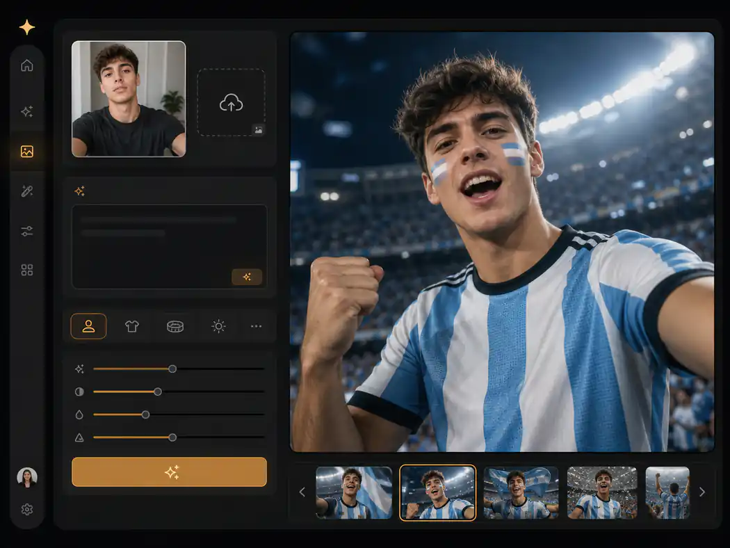 Argentina jersey AI photo prompt example