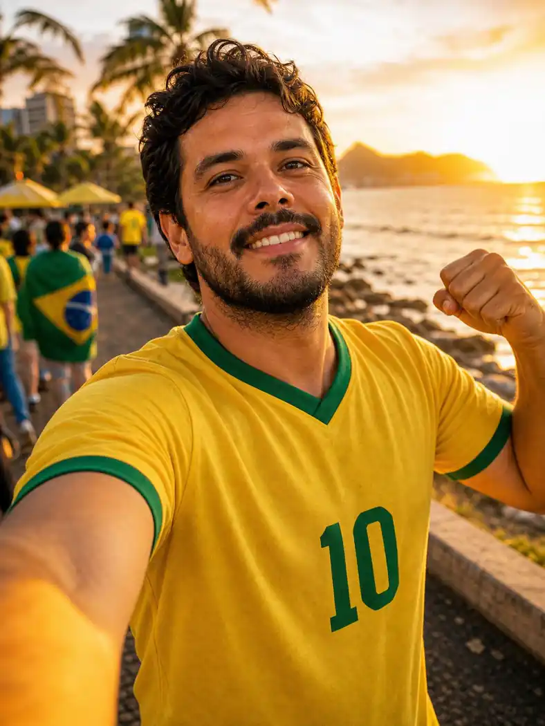 Brasilien-Prompt-Beispiel - Brasilien-Trikot Selfie-Poster