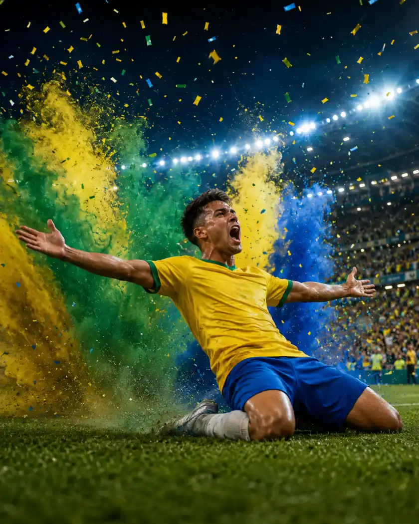 Brasilien-Prompt-Beispiel - Torjubel-Pulverspritzer