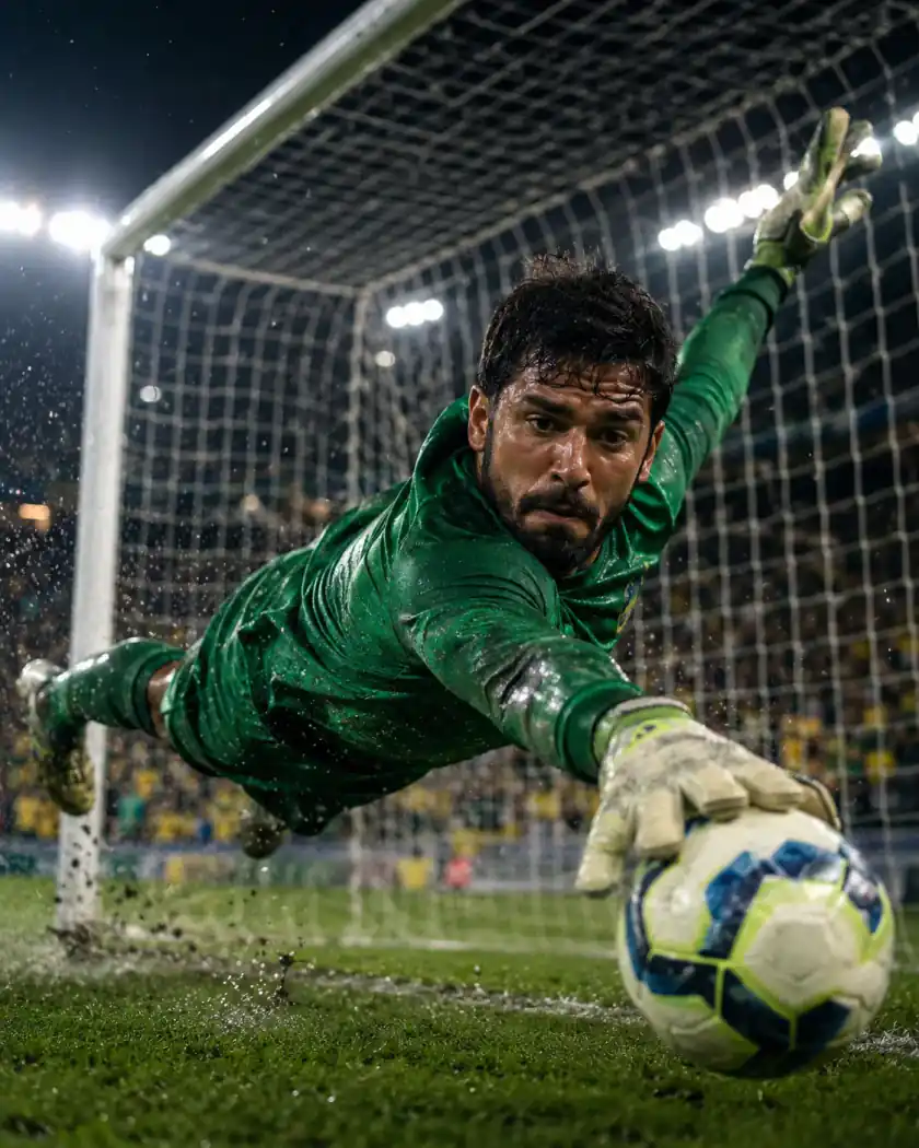 Brasilien-Prompt-Beispiel - Torwart-Hechtsprung