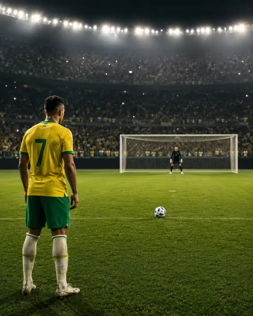Brasilien-Prompt-Beispiel - Elfmeterschießen-Spannung