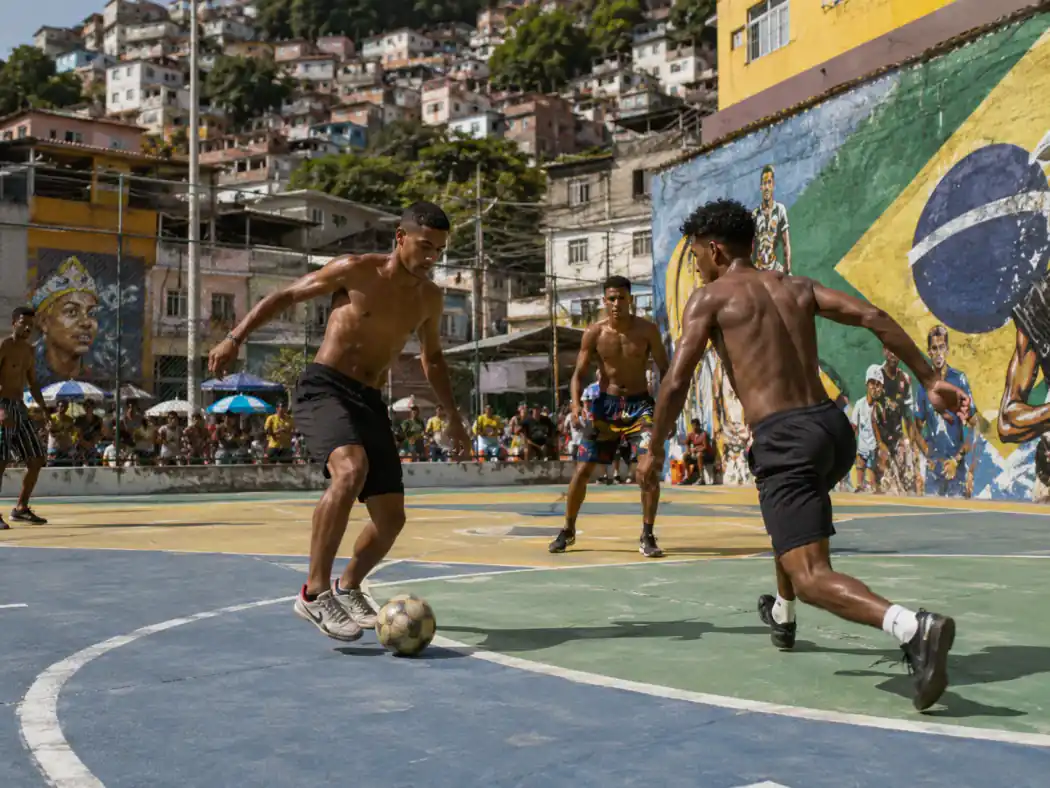 Brasilien-Prompt-Beispiel - Rio Straßenfußball
