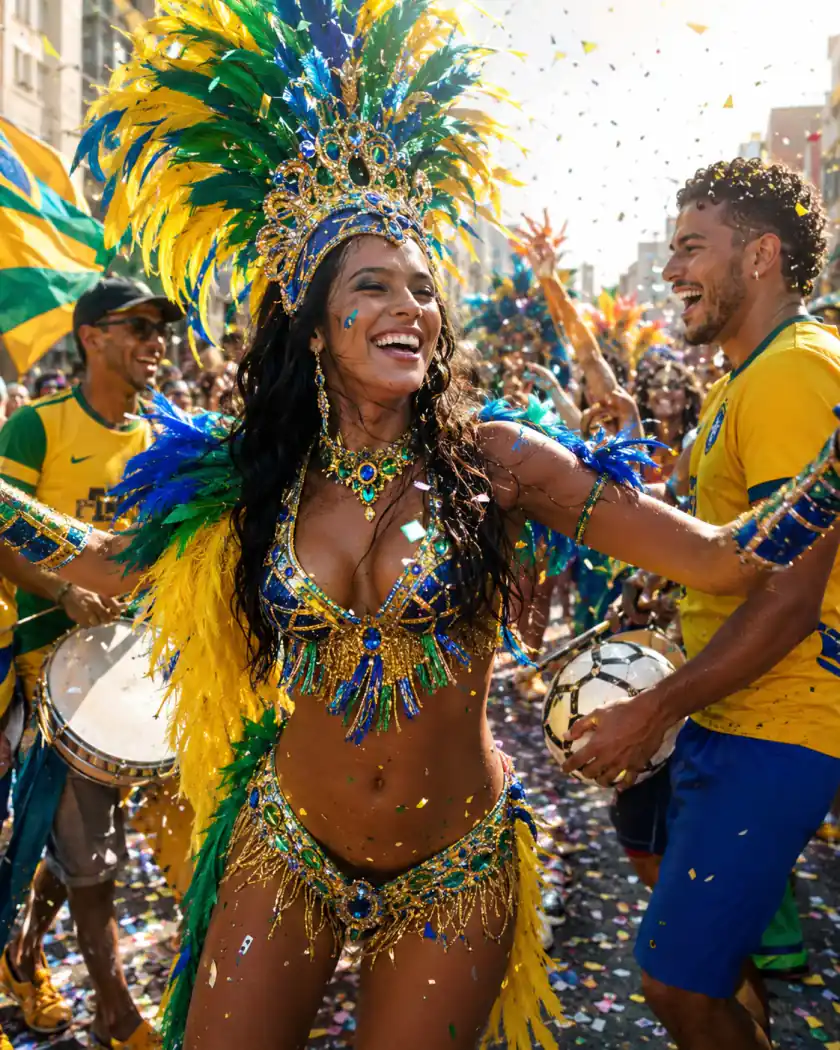 Brasilien-Prompt-Beispiel - Karneval-Fußball-Fusion