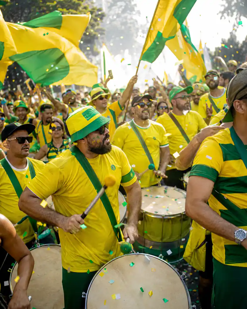 Brasilien-Prompt-Beispiel - Samba-Drumline-Fans
