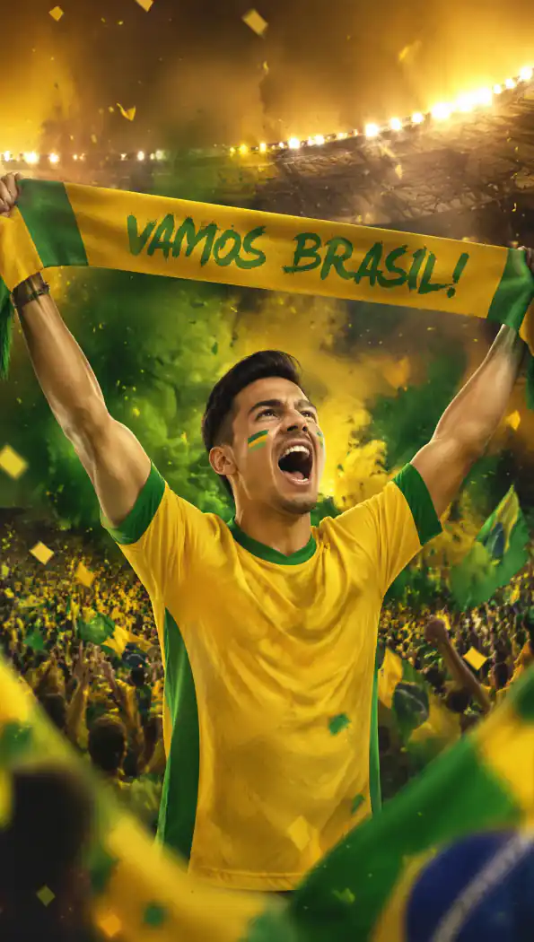 Beispiel für einen Brasilien-Fan-Schal-Poster-Prompt
