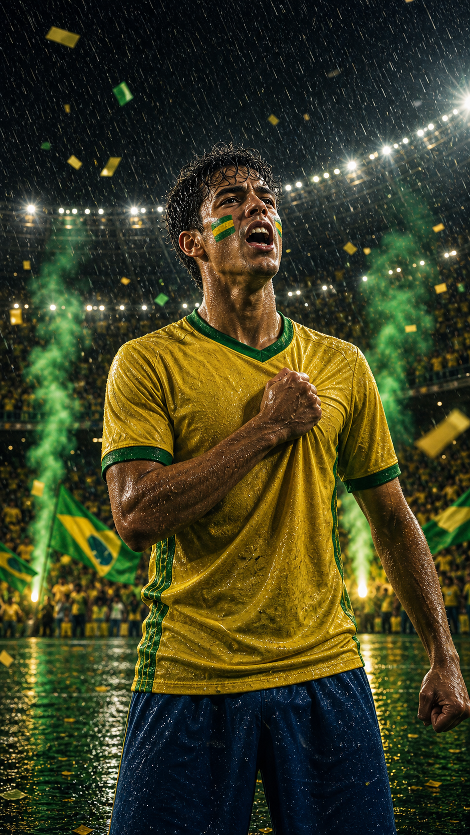 Brazil rainy match warrior prompt example