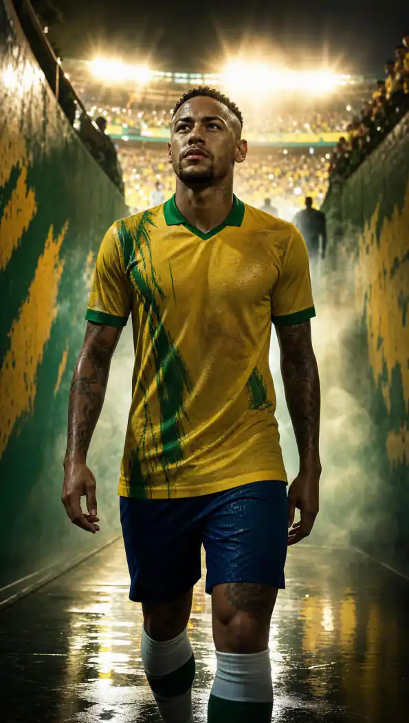 Beispiel für einen Brasilien-Stadiontunnel-Trikot-Prompt
