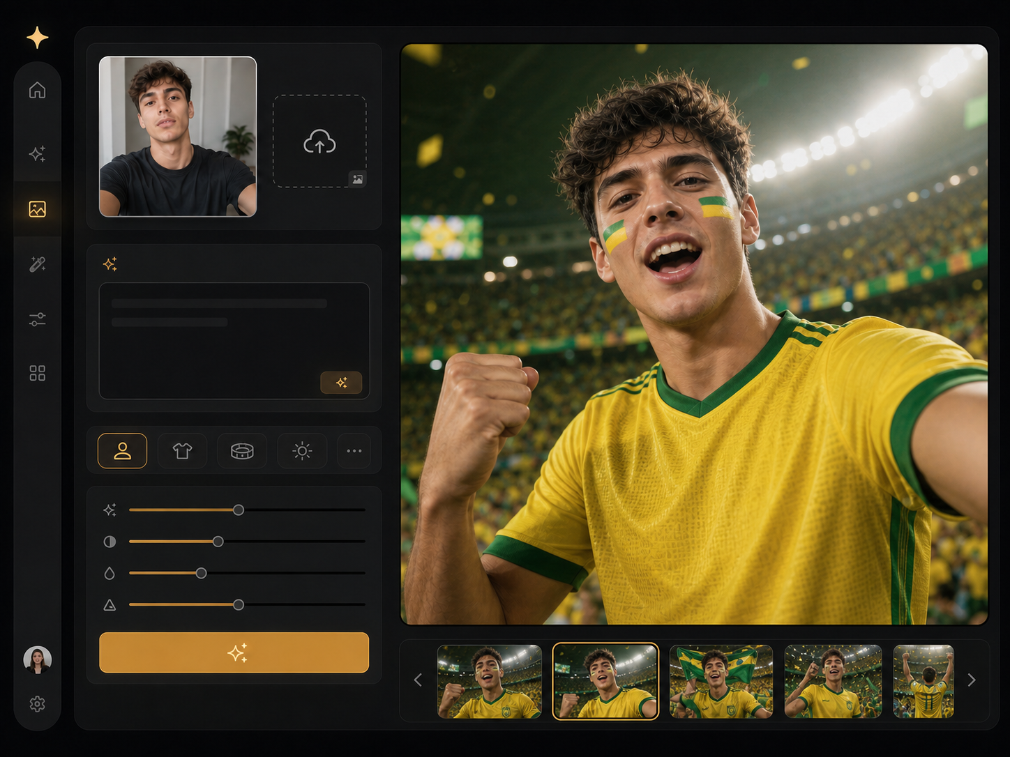 Brazil jersey AI photo prompt example