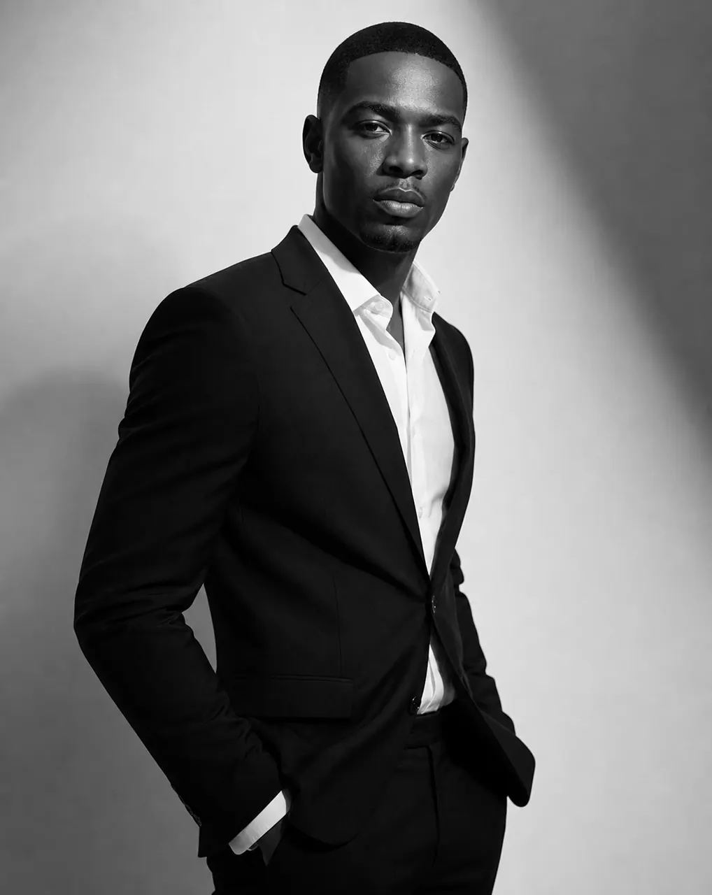 Black and White Suit Menino exemplo