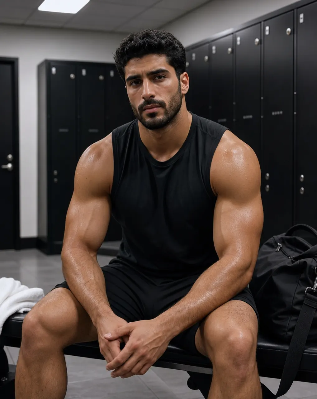 Músculos Locker Room Menino exemplo