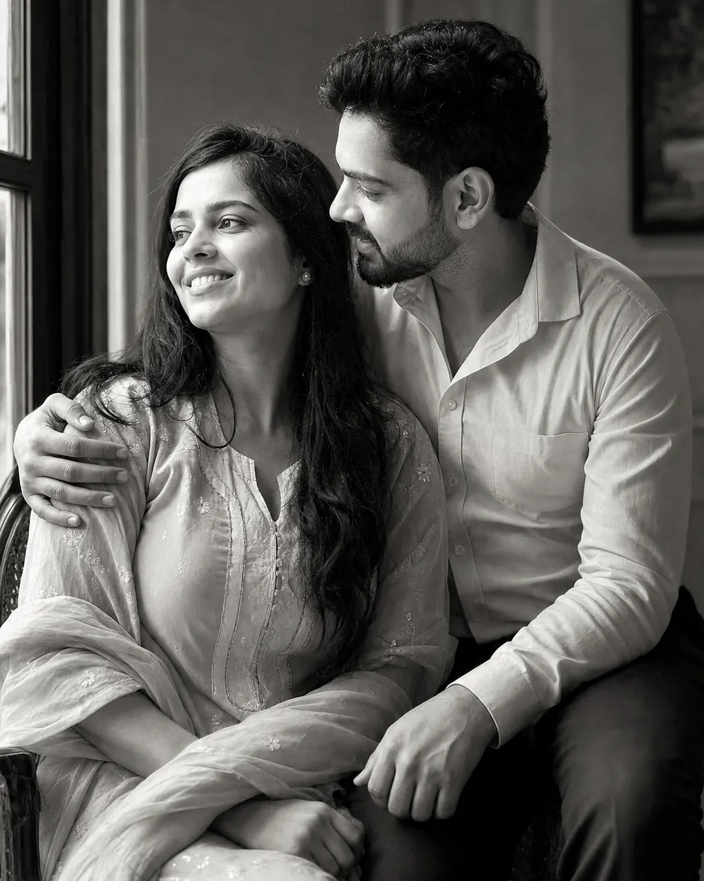 Black and White Pareja Art ejemplo