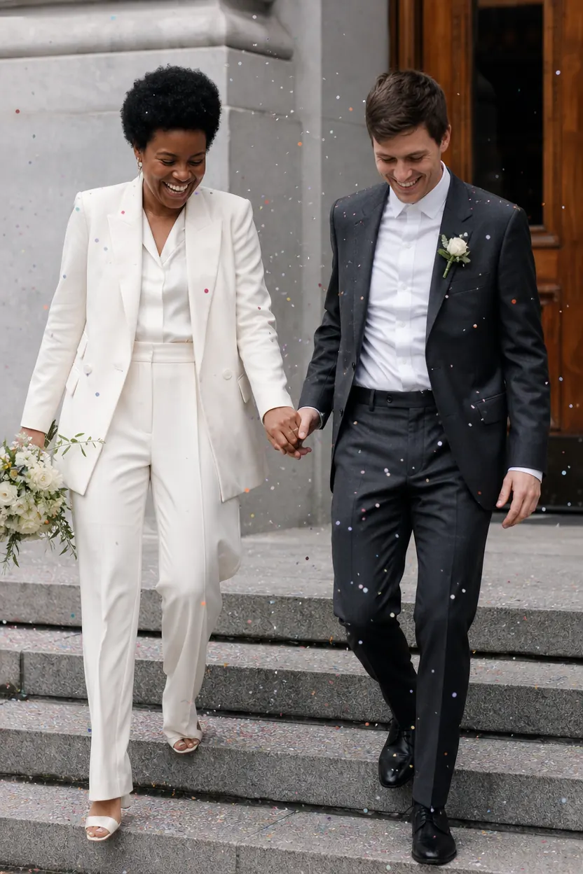 City Hall Elopement Pareja ejemplo