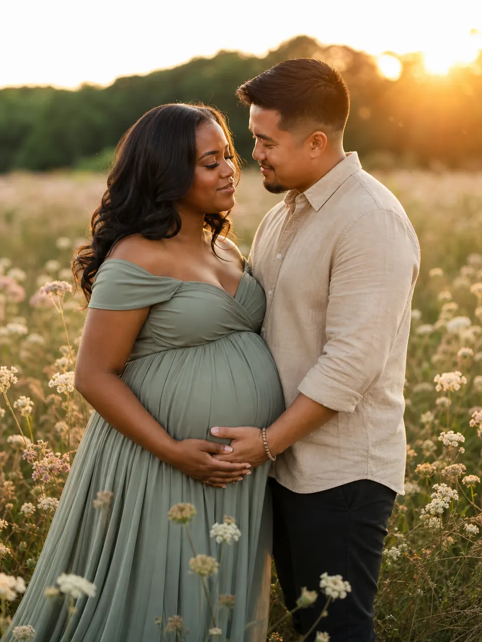 Maternity Golden Hour Pareja ejemplo