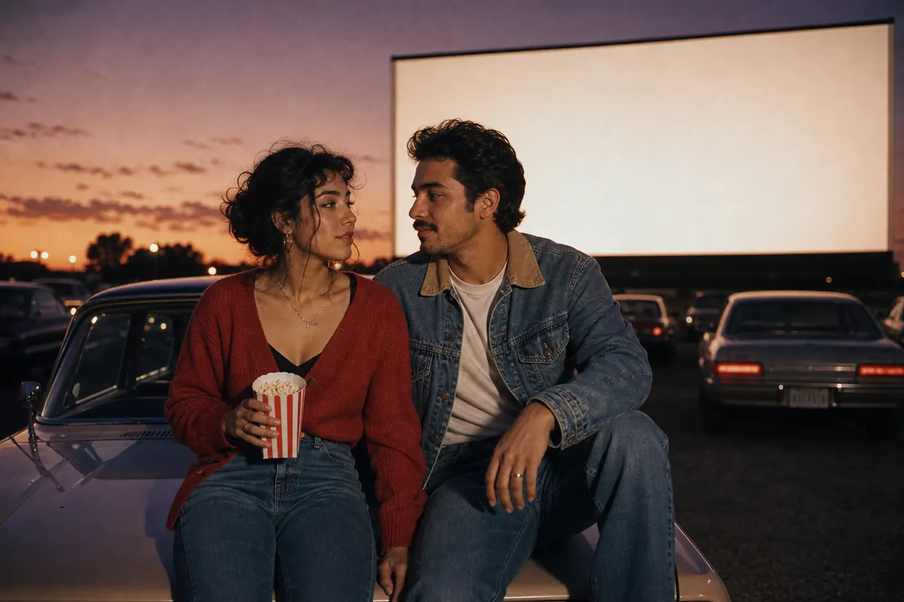 Retro Drive-In Pareja ejemplo
