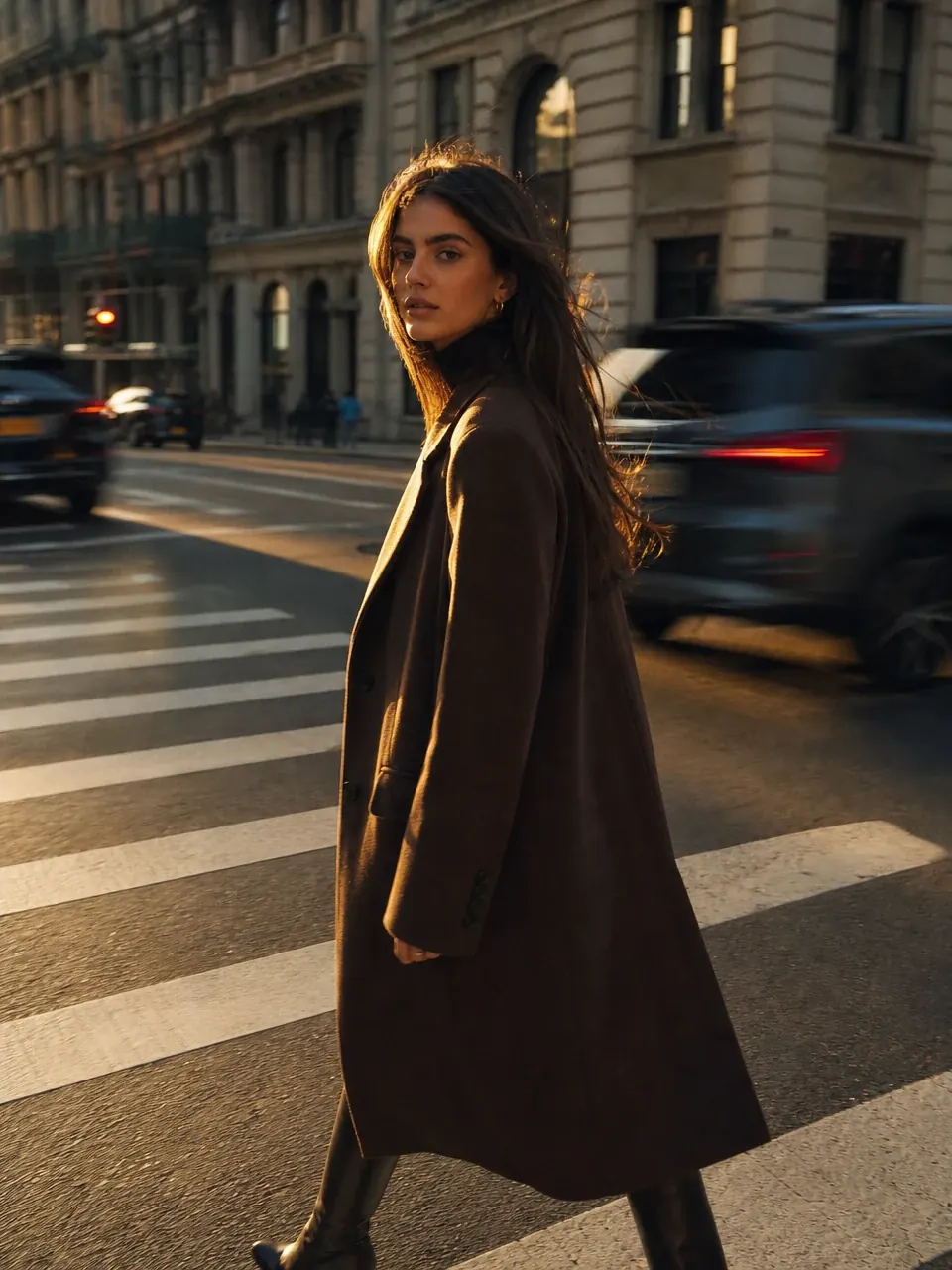 Cinématographique Rue Crossing Fille exemple