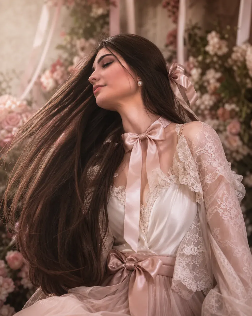 Elegant Bow Fille Photo exemple