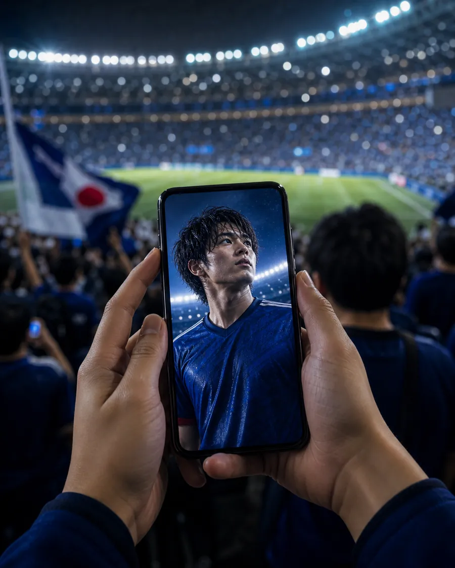 Japan matchday story card prompt example