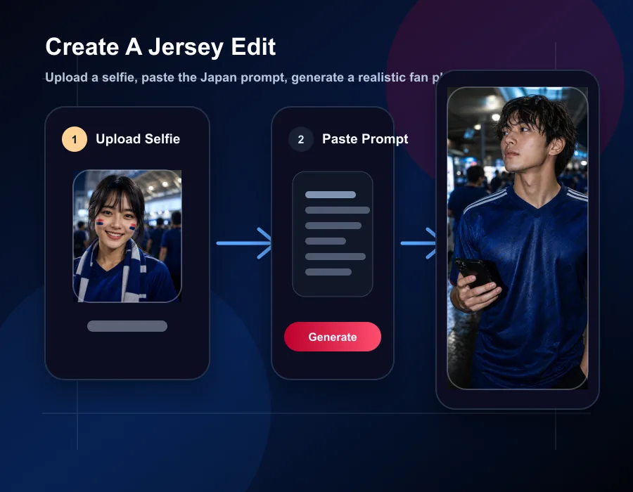 Japan jersey AI photo prompt example