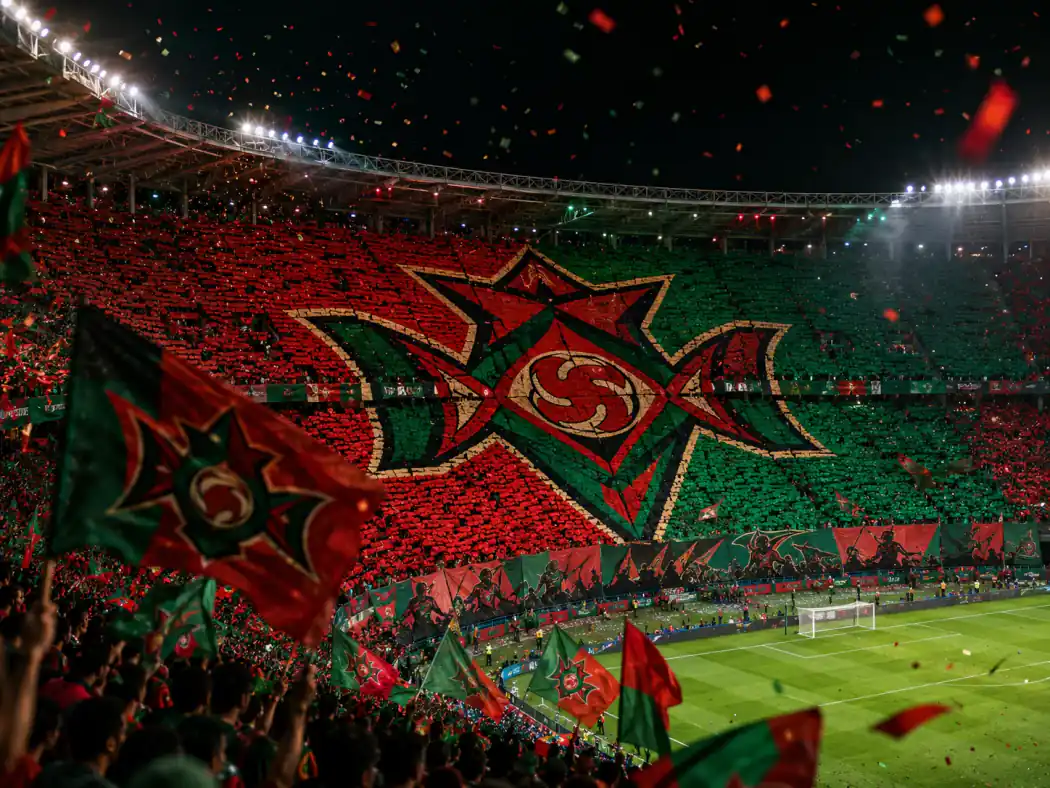 Portugal-Prompt-Beispiel - Rot-Grünes Stadion-Tifo
