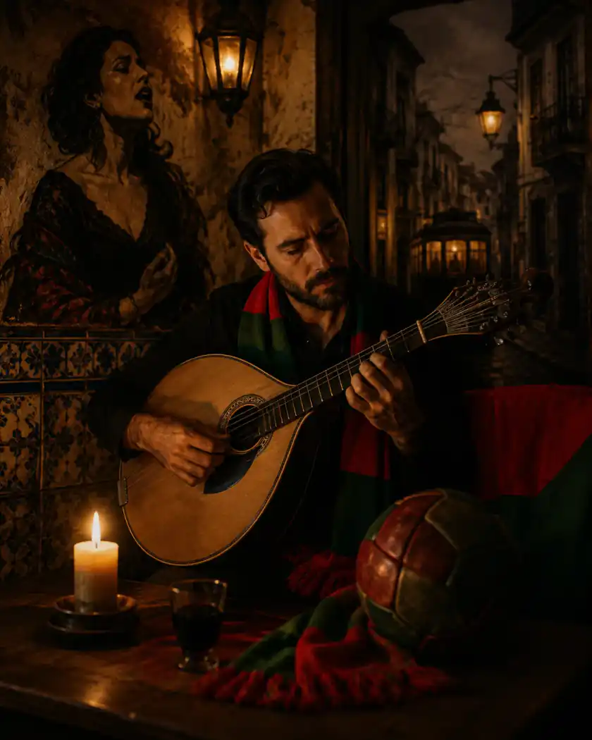 Portugal-Prompt-Beispiel - Fado-Stimmung Fußballposter