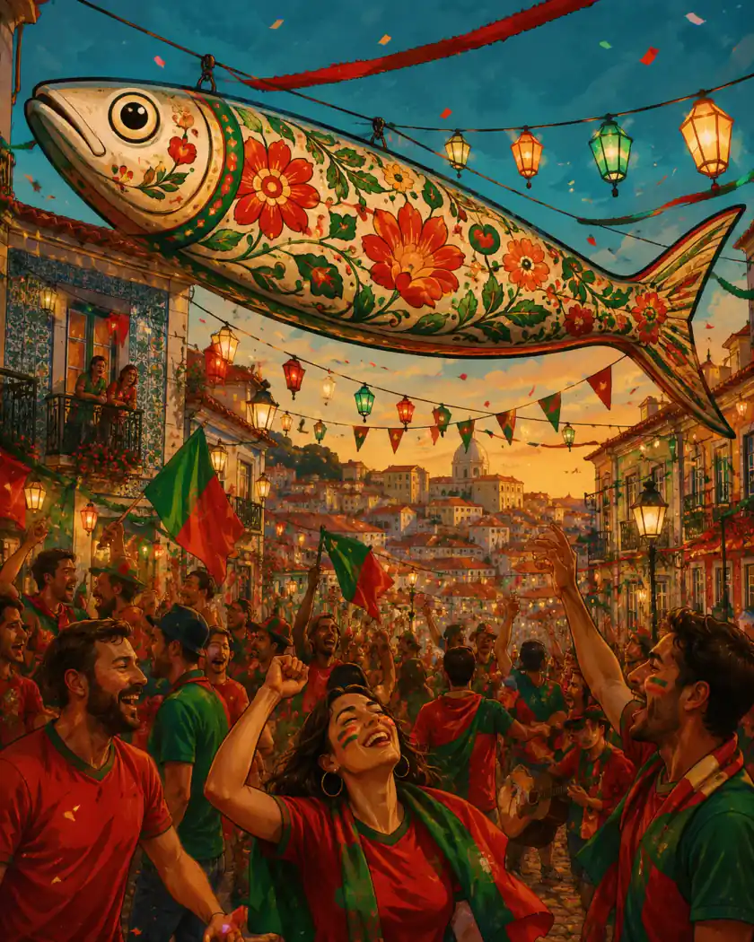 Portugal-Prompt-Beispiel - Sardinenfest Fan-Poster