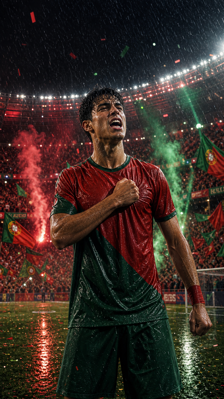 Portugal rainy match warrior prompt example