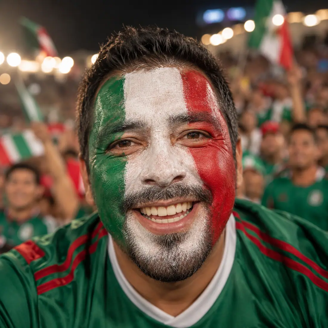 Mexico Full Face Paint Celebration world cup ai makeup filter example