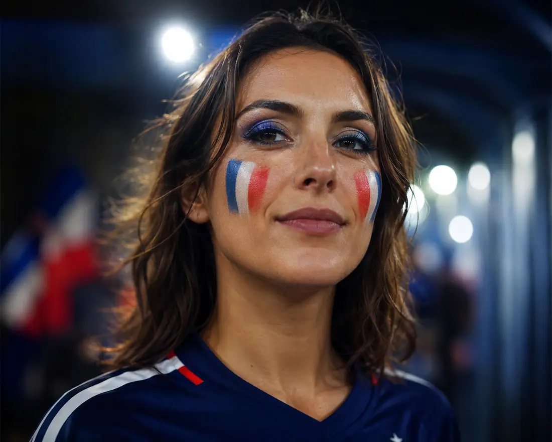 USA Red White Blue Video Cover Makeup world cup ai makeup filter example