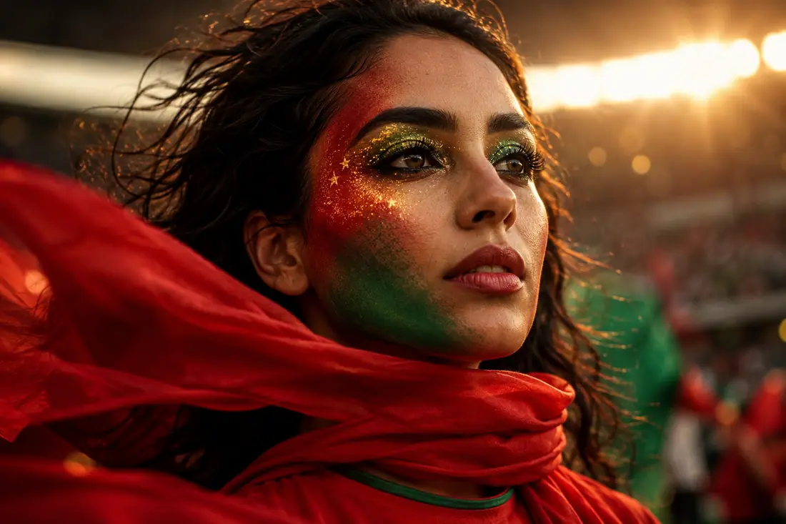 France Elegant Tricolor Face Paint Portrait world cup ai makeup filter example