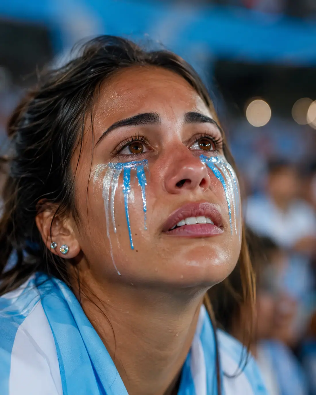 Holographic Argentina Tear Makeup world cup ai makeup filter example