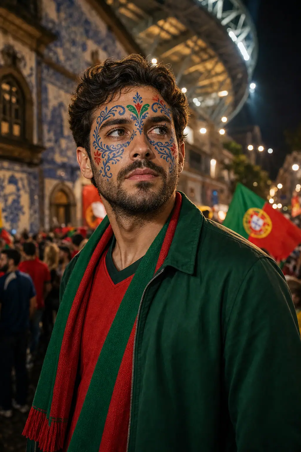 Portugal Azulejo Porcelain Makeup world cup ai makeup filter example