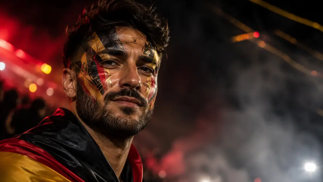 Germany Techno Strobe Face Paint world cup ai makeup filter example