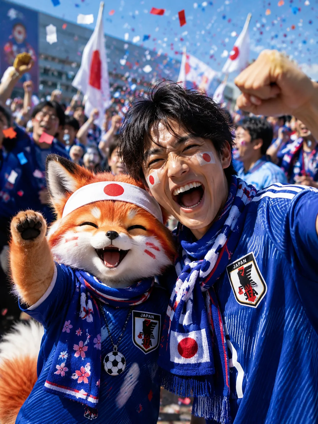 Mascot Buddy funny fan photo world cup filter example
