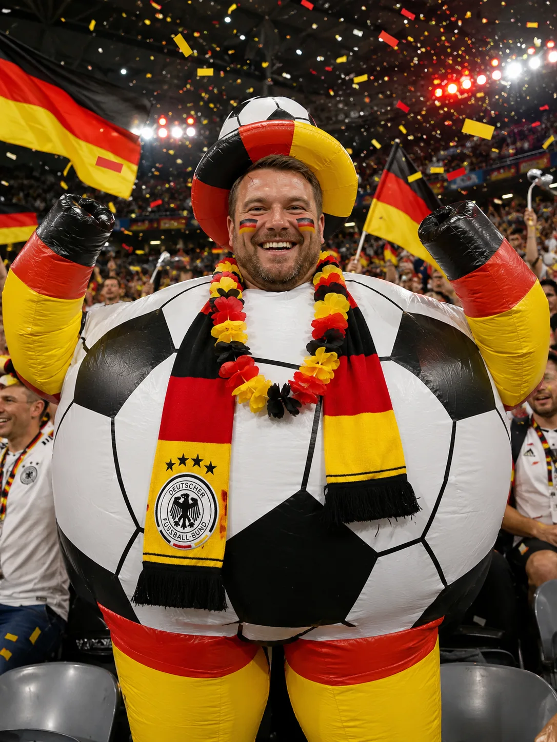 Inflatable Football Fan funny fan photo world cup filter example