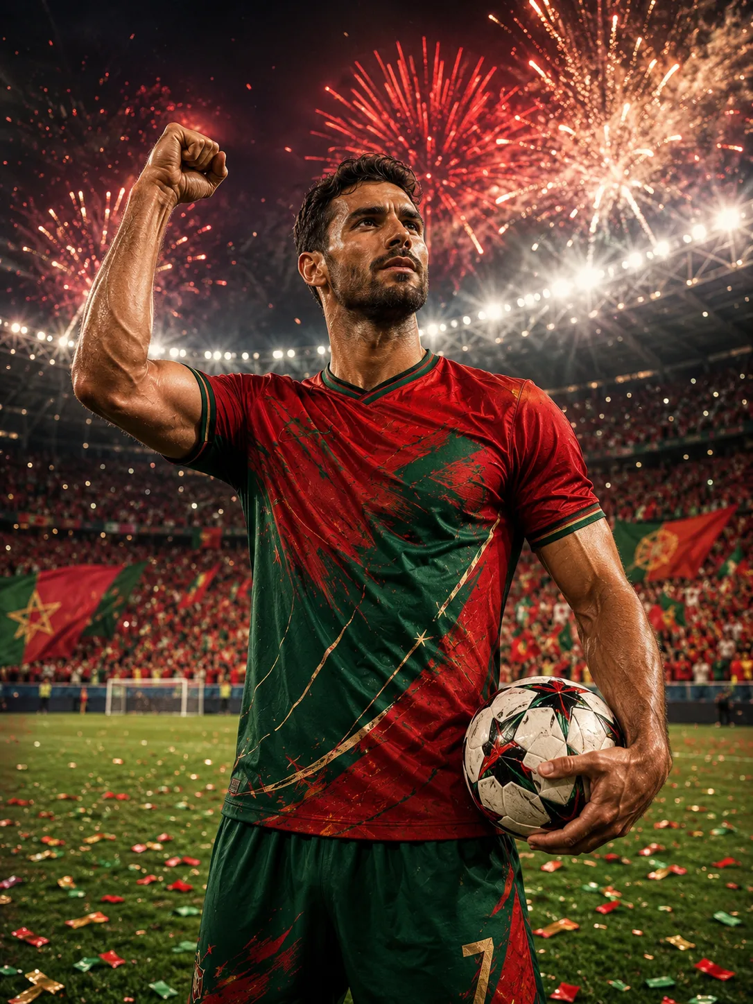 Stadium Fireworks Hero trophy moment world cup filter example