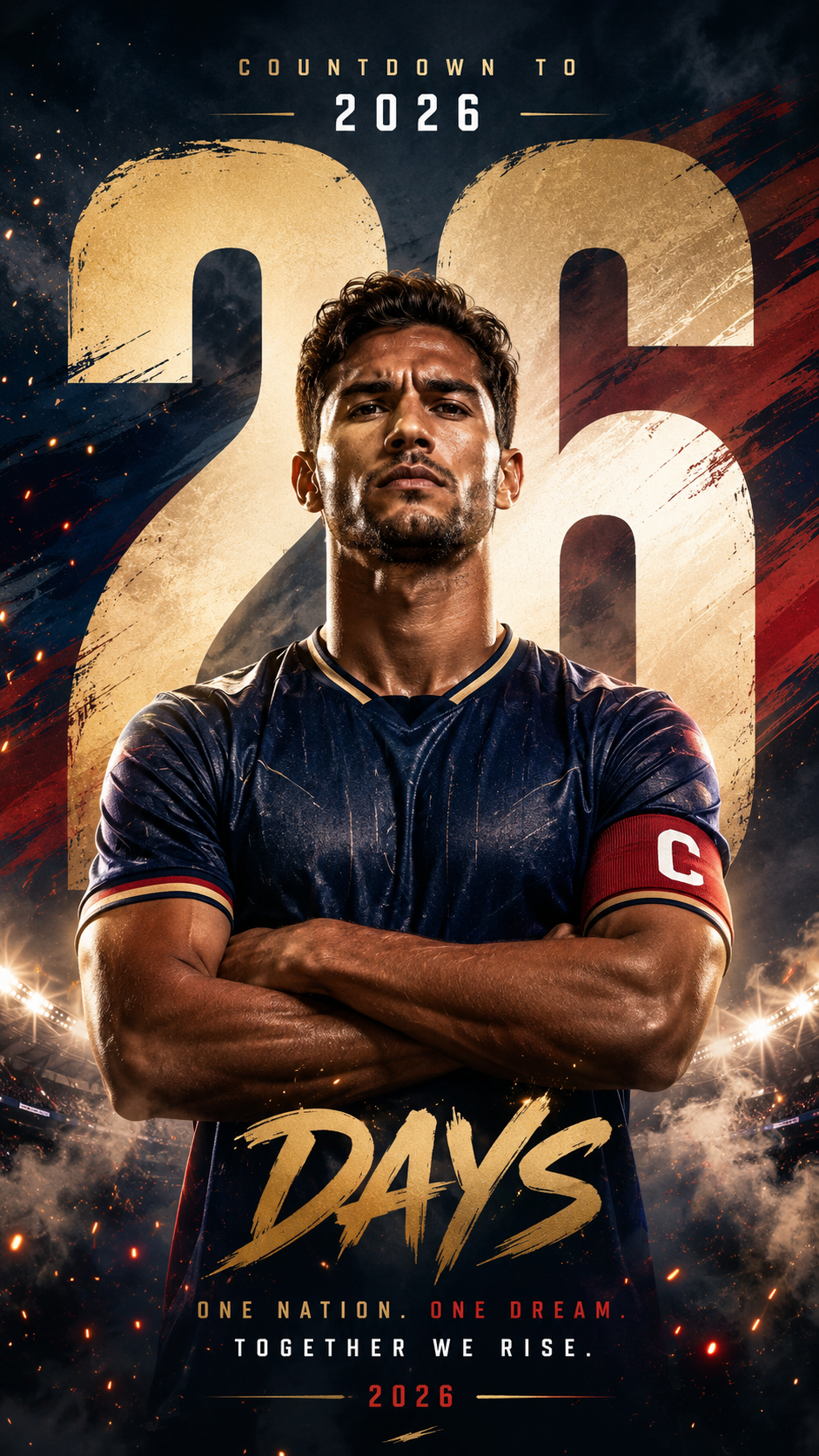 Football captain countdown poster prompt example