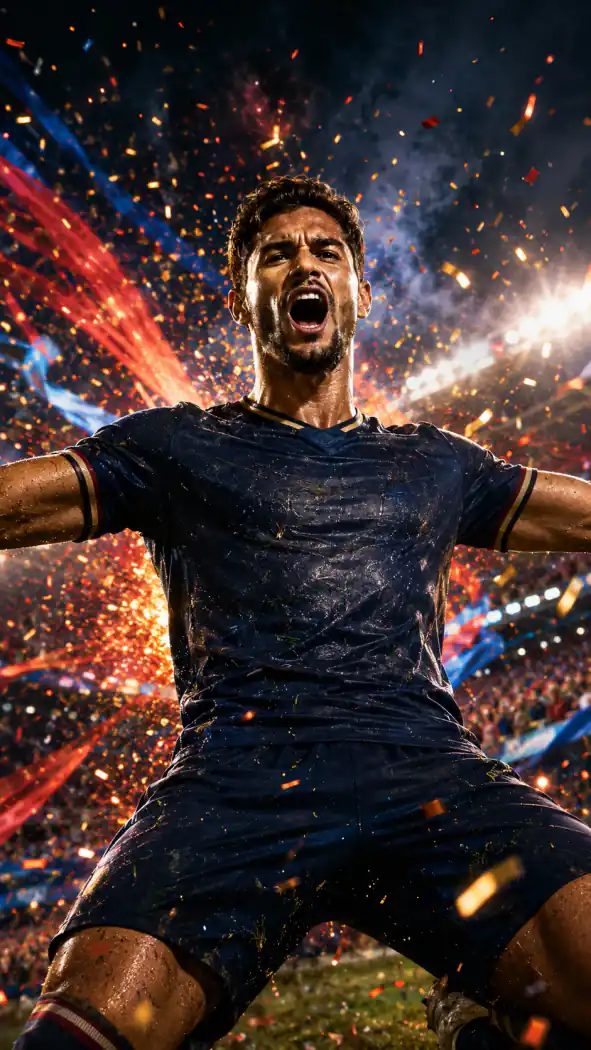 Beispiel für einen Torjubel-Fußball-Reel-Cover-Prompt
