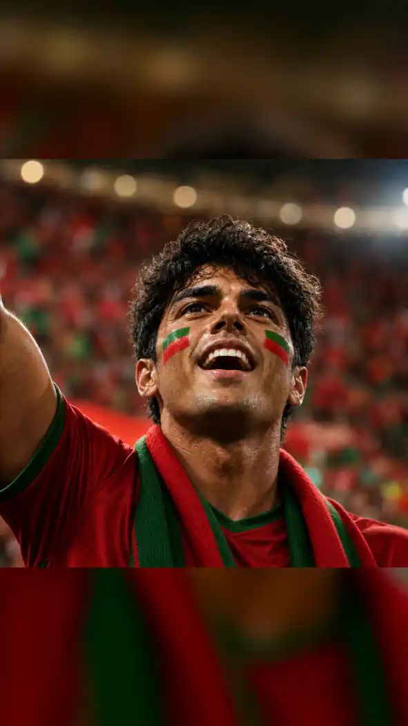 Beispiel für einen von Portugal inspirierten Gesichtsbemalungs-Fußballfan-Avatar-Prompt
