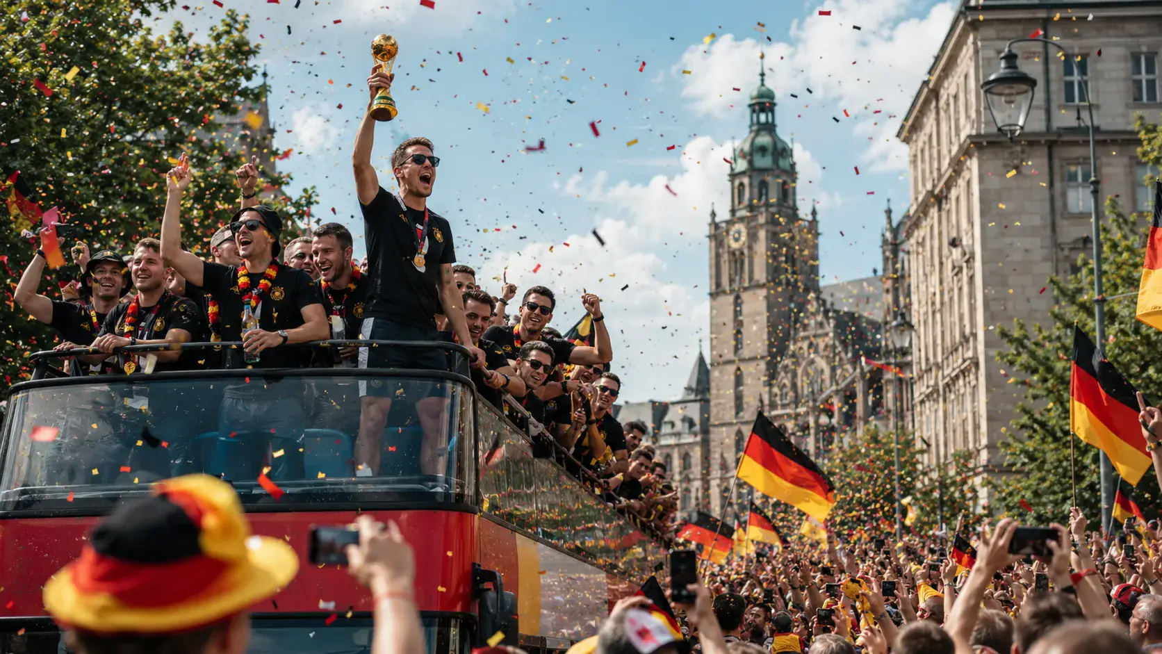 Germany Trophy Parade world cup trophy AI prompt example